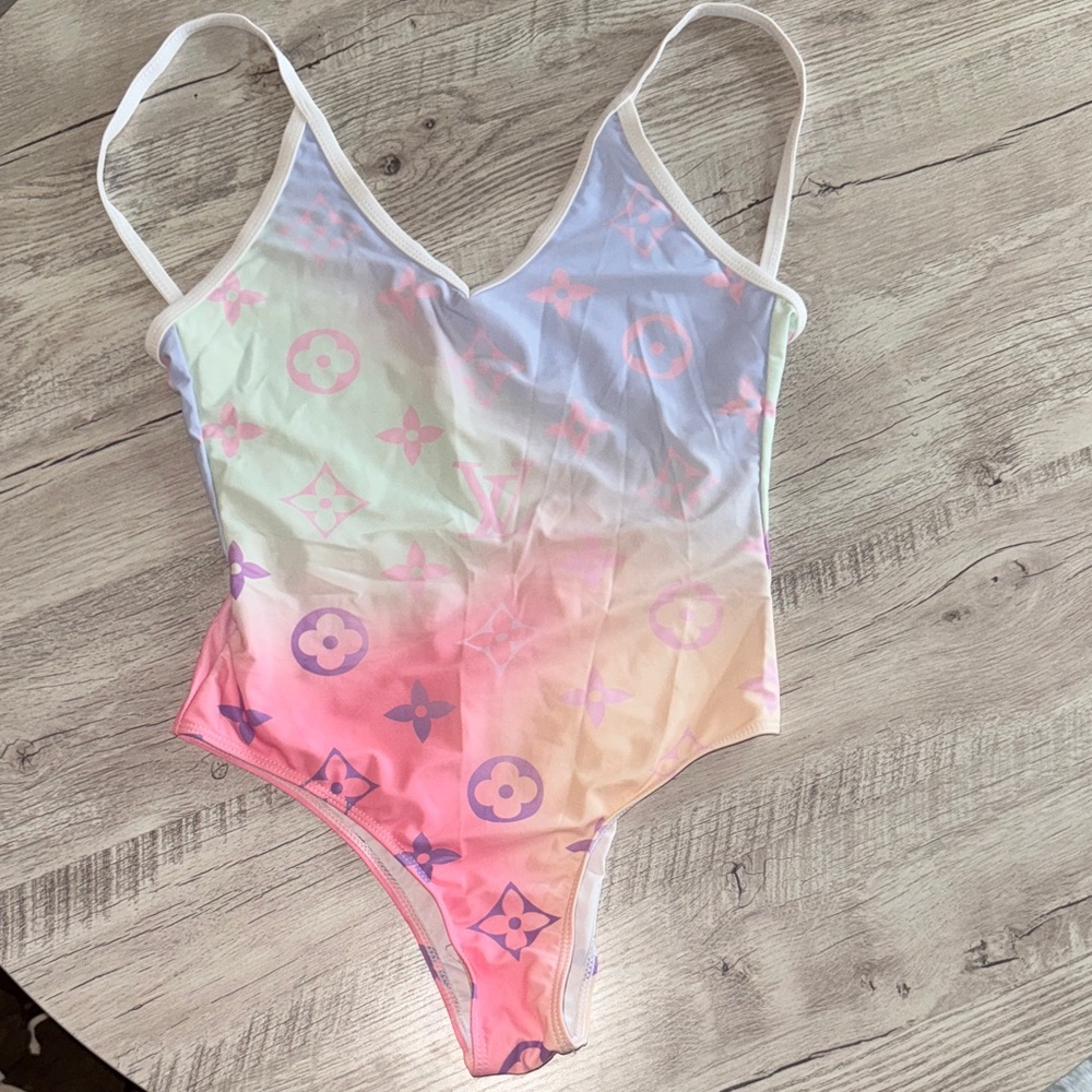 Louis Vuitton Pastel Multicolor One Piece Swimsuit